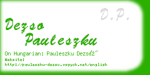 dezso pauleszku business card